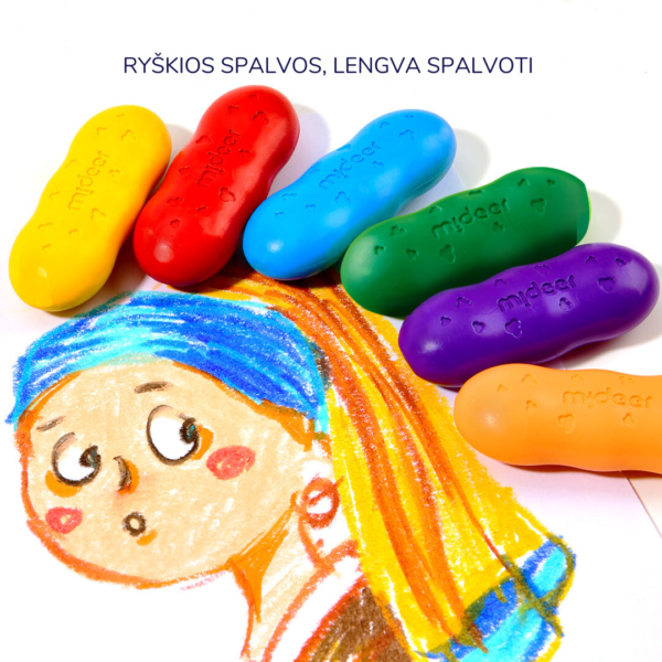 Bičių vaško kreidelės "Pupelės" – 12 spalvų