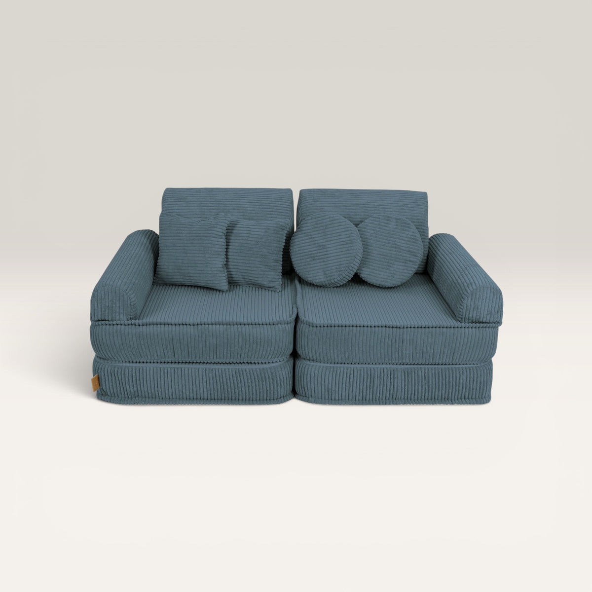 Vaikiška modulinė sofa žaidimui ir poilsiui, minkšta, kreminė