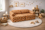 Vaikiška modulinė sofa su žirafos raštu, žaidimui ir poilsiui